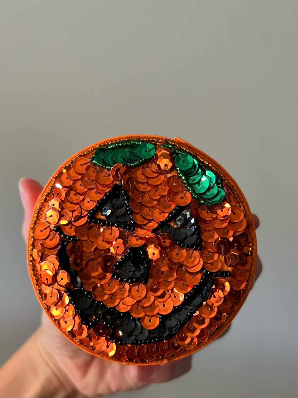 Sequin Pumpkin Mini Trinket Box